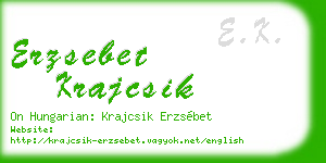 erzsebet krajcsik business card
